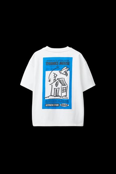 RAISED PRINT T-SHIRT - Oyster-white by Zara