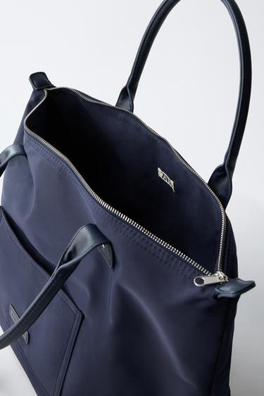 SHOPPER NYLON CHARM OURSON - Bleu de Zara - Image 3