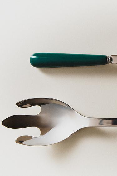 SALAD CUTLERY SET WITH CERAMIC HANDLE (SET OF 2) - GREEN by Zara - Image 4