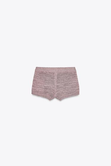 SHORT MAILLE TEXTURÉ - Mauve de Zara - Image 6