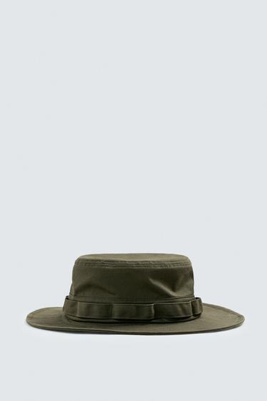 WIDE BRIM BUCKET HAT - Khaki by Zara