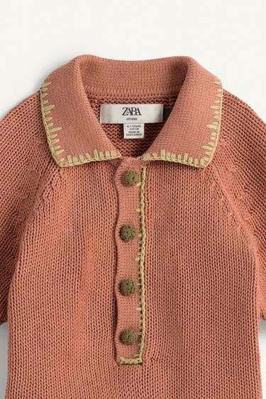 COMBINAISON EN MAILLE À FLEURS BRODÉES POINT DE CROIX ÉDITION LIMITÉE - Tuile de Zara - Image 7