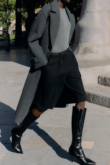 LONG BERMUDA SHORTS WITH BELT - Black by Zara