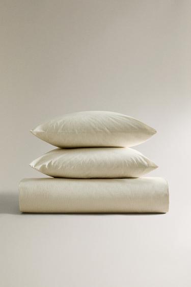 HOUSSE DE COUETTE IMPRIMÉ RAYURES - Blanc de Zara - Image 5