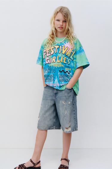 TIE-DYE TEXT T-SHIRT - Multicoloured by Zara