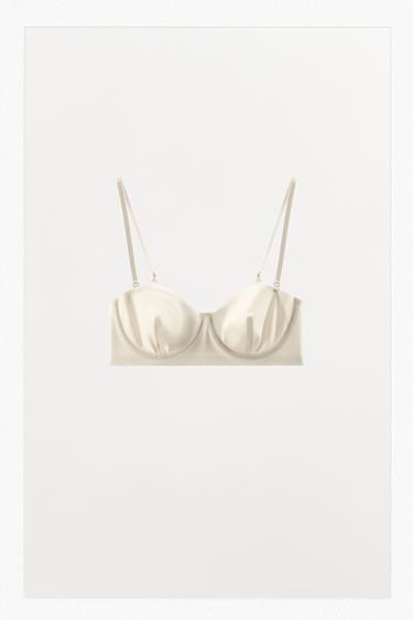 UNDERWIRED BRA WITH POLYAMIDE - Oyster-white by Zara
