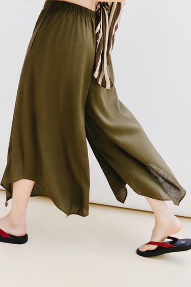 ASYMMETRIC CULOTTES - Khaki by Zara