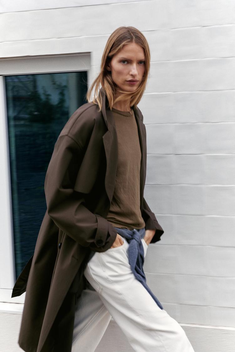 WATER-REPELLENT WINDBREAKER TRENCH COAT WITH BELT