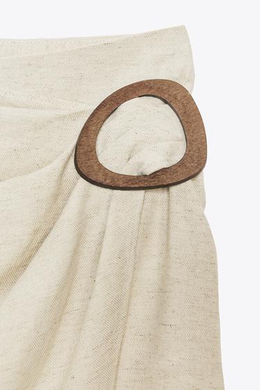 JUPE MI-LONGUE BOUCLE - Beige clair de Zara - Image 9