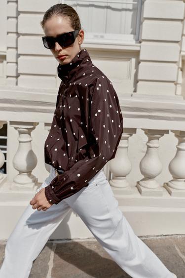 BLOUSON BOMBER À POIS - Marron chocolat de Zara - Image 3