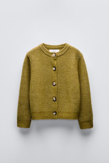 KNIT CARDIGAN - Olive green by Zara