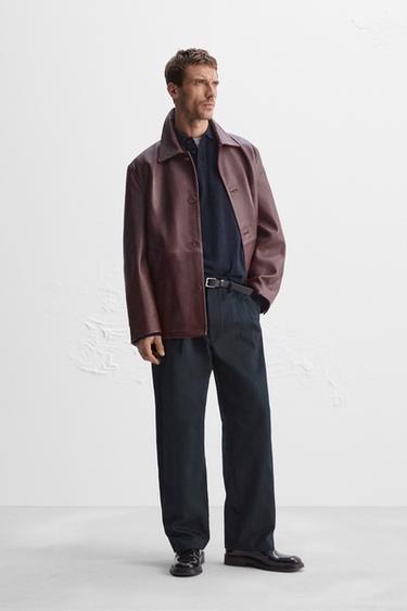 PANTALÓN ALGODÓN - LYOCELL PLIEGUES - Marino de Zara - Imagen 0