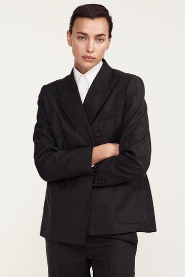 БЛЕЙЗЕР ИЗ СМЕСОВОЙ ШЕРСТИ — ZW COLLECTION — ТЕМНЫЙ АНТРАЦИТ от Zara — изображение 0