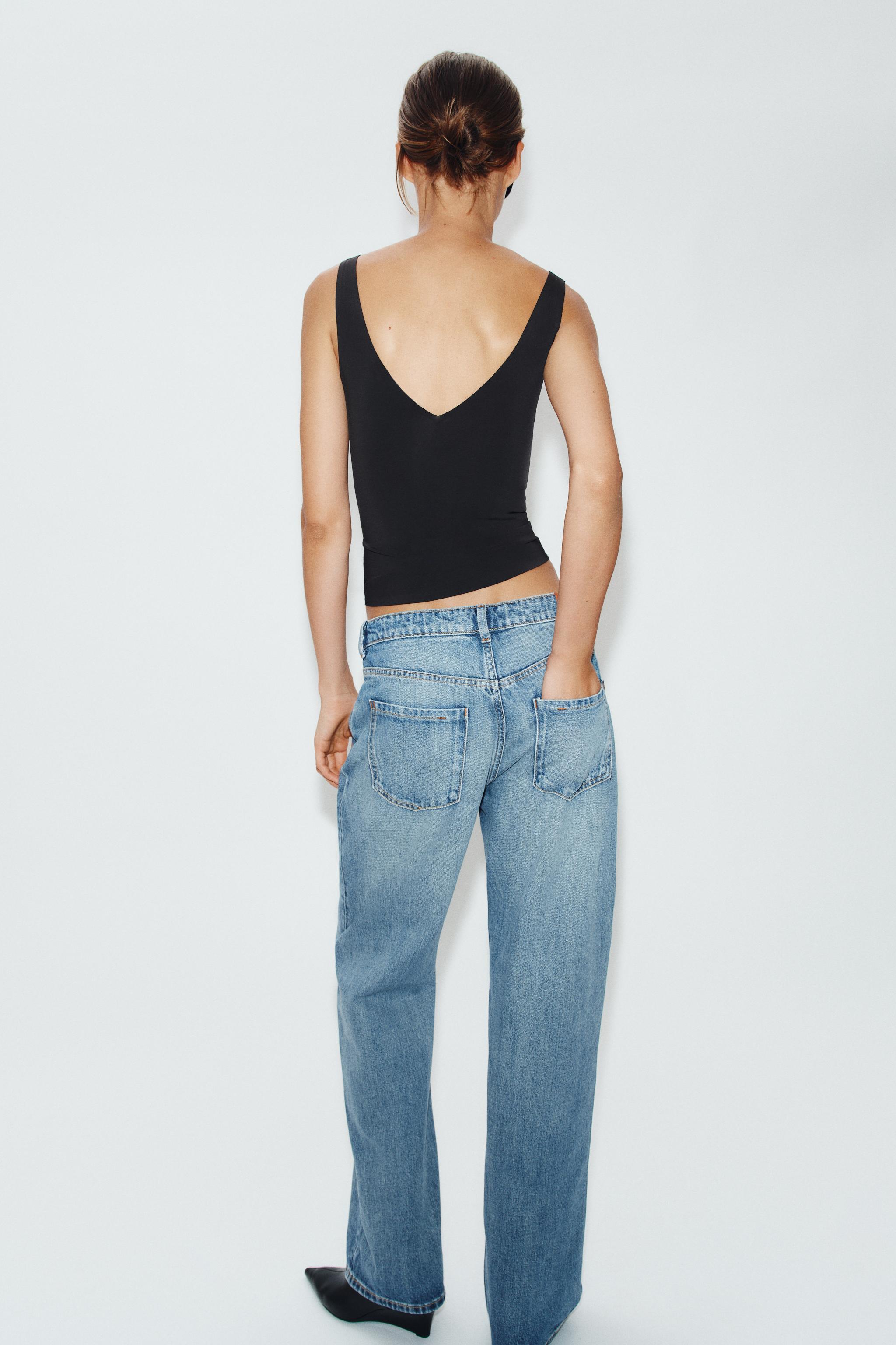 Zara V yaka poliamid top görsel 4