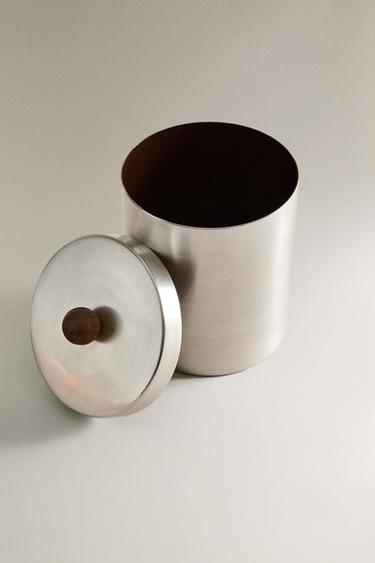 METAL BATHROOM STORAGE JAR - Silver by Zara - Image 1