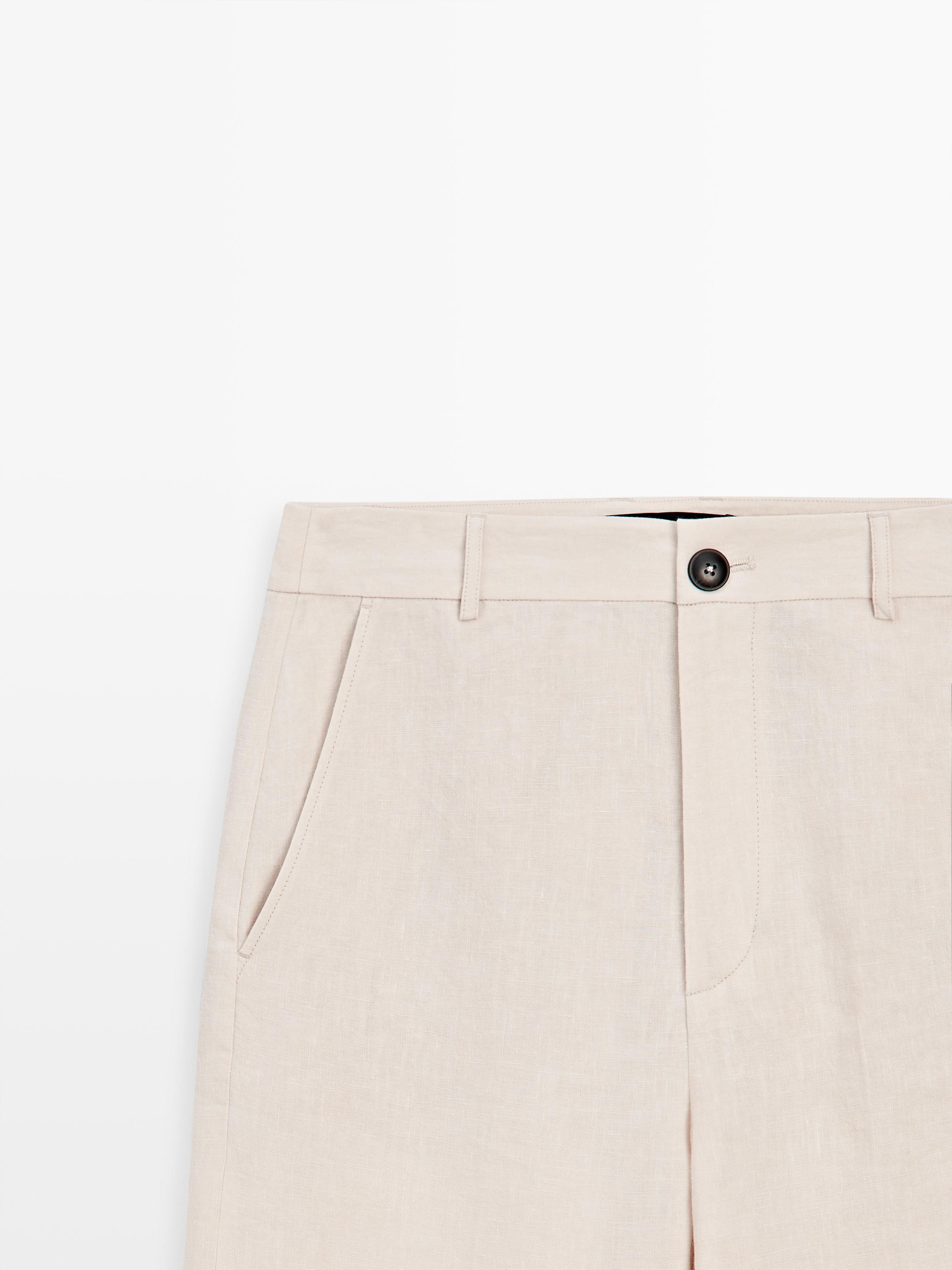 100% linen relaxed fit trousers