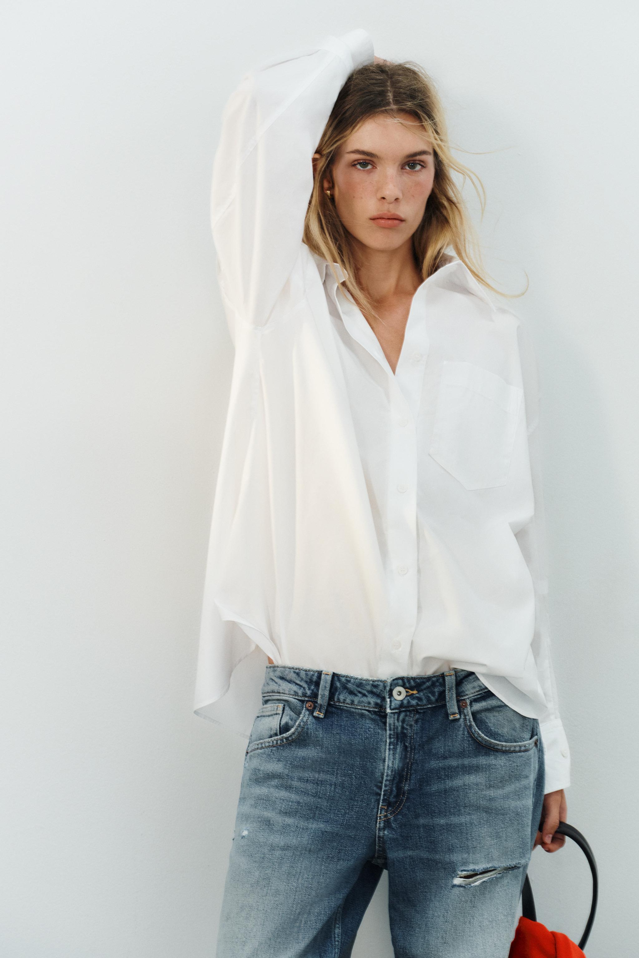 Zara CEPLİ OVERSIZE GÖMLEK görsel 5