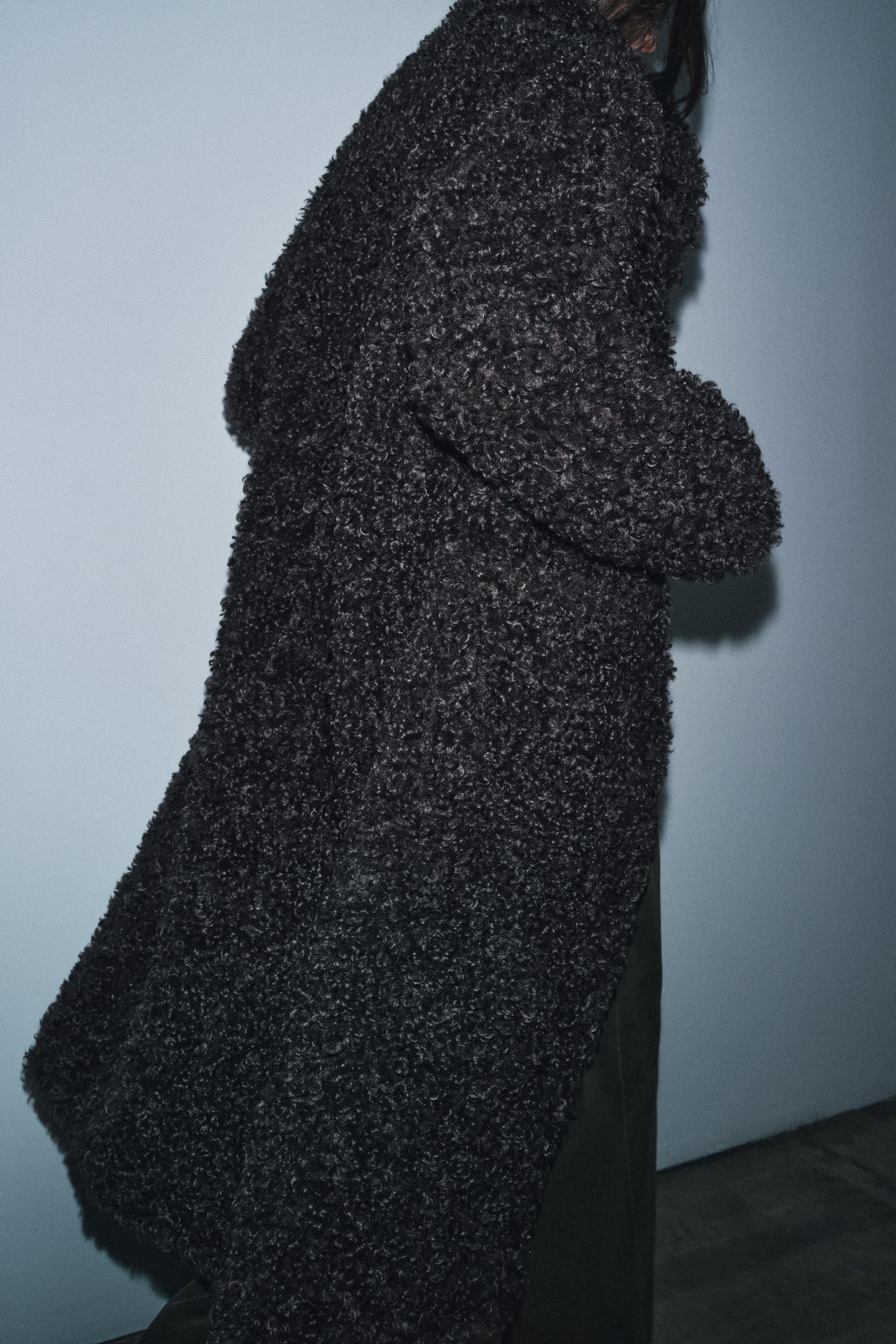 ZARA ザラ　ボア生地ロング丈コートS ZARA ザラ ボア生地ロング丈コートS