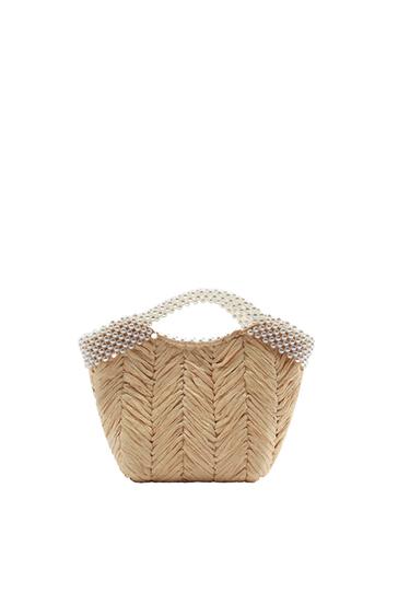 PEARL DETAIL BASKET BAG