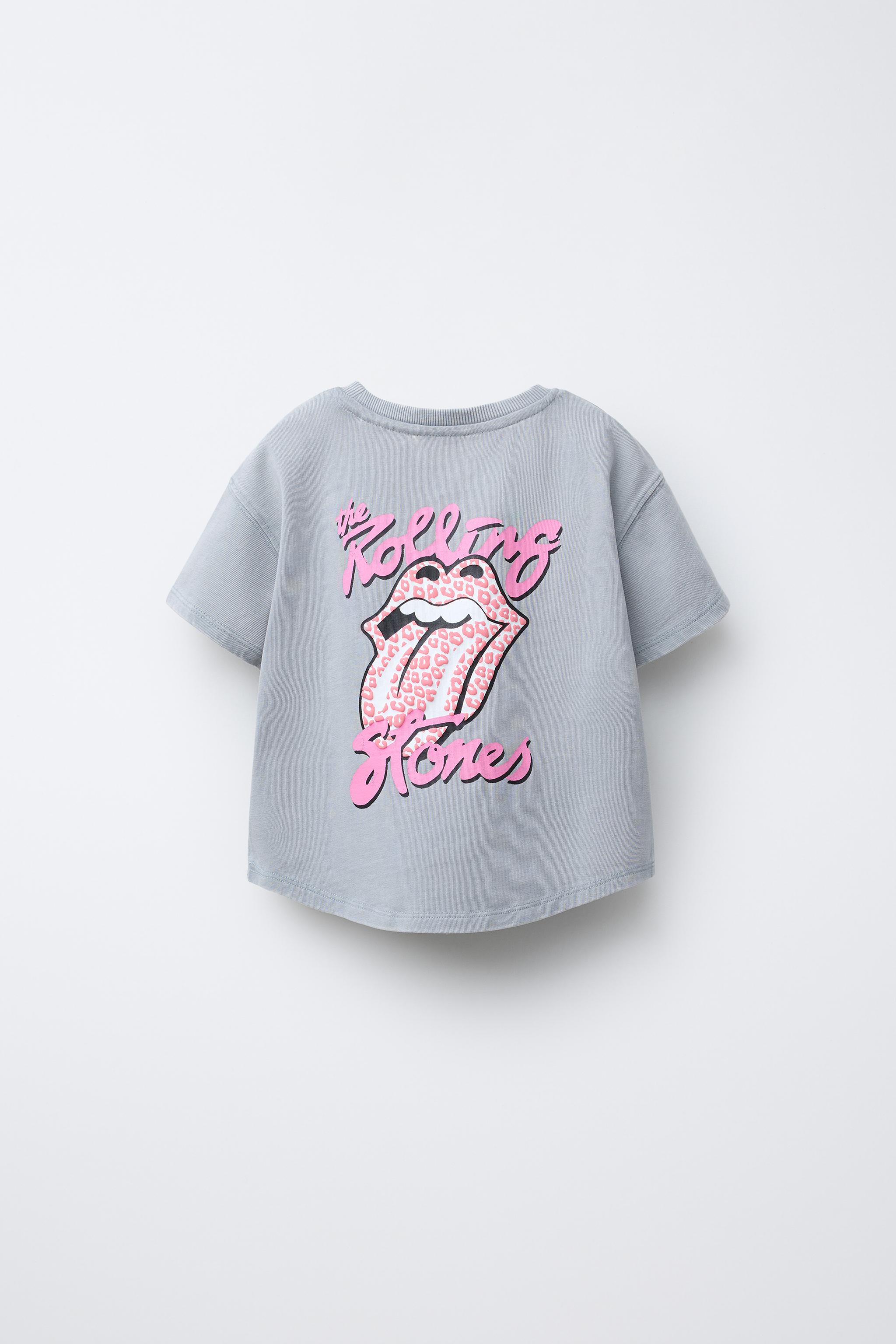 HEAVY WASHED-EFFECT ROLLING STONES © T-SHIRT - Greyish