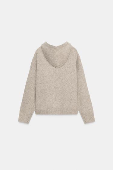 HOODED WOOL JACKET - Beige by Zara - Image 5