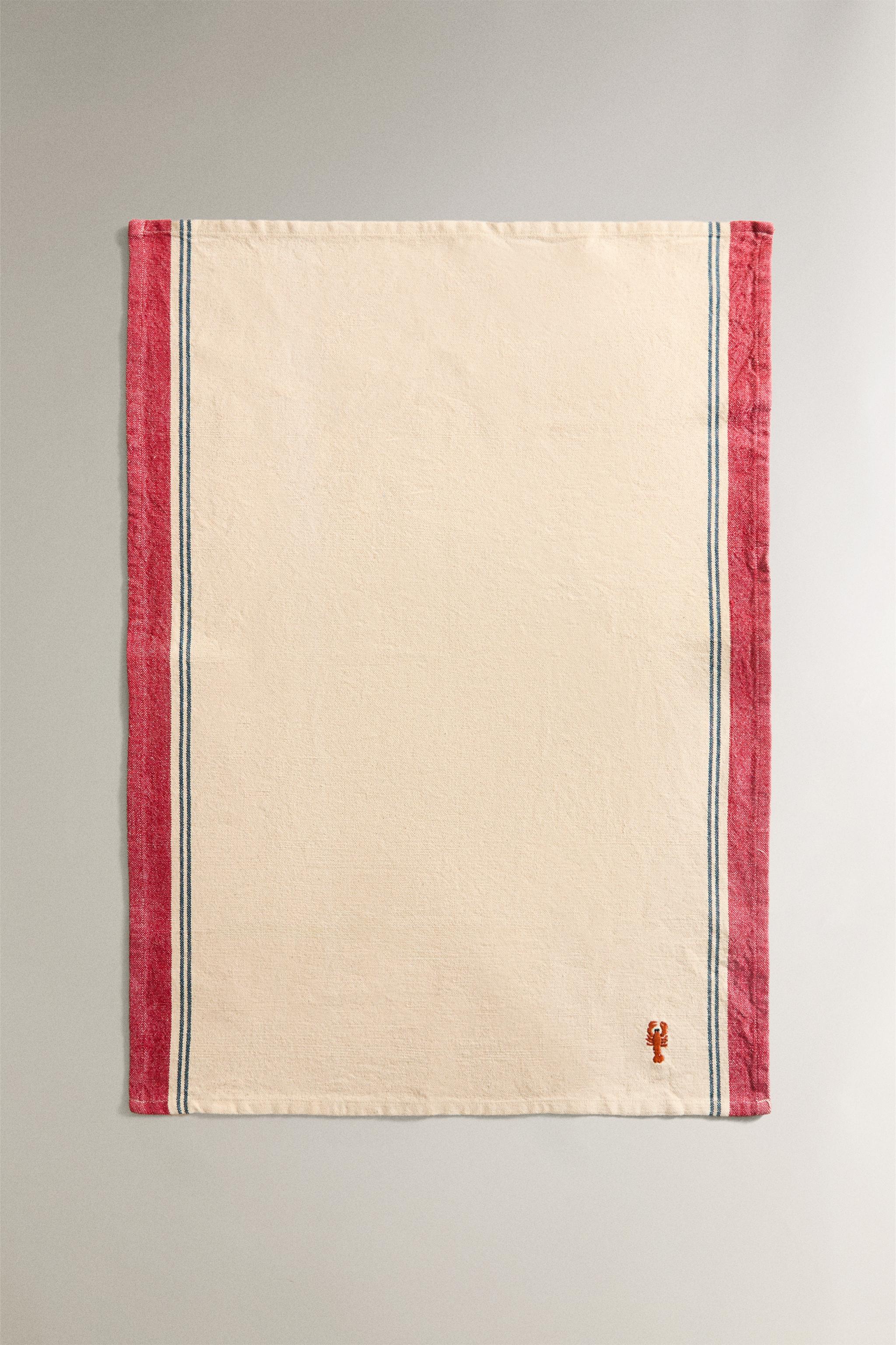 TORCHON DE CUISINE BRODERIE LANGOUSTE