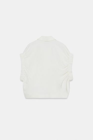 WIDE ARMHOLE SHIRT - Ecru by Zara - Image 6