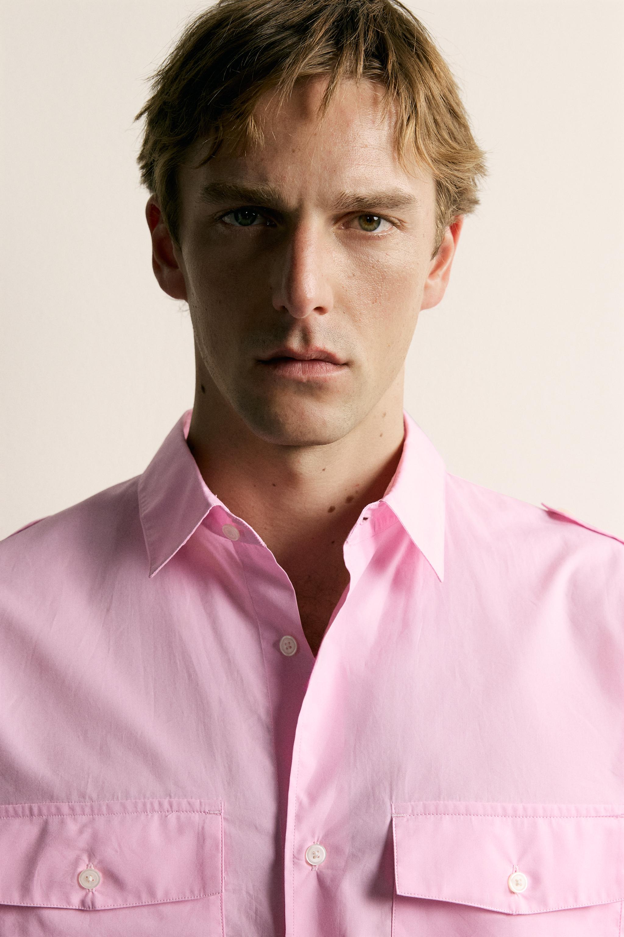 RELAXED FIT TAB DETAIL SHIRT