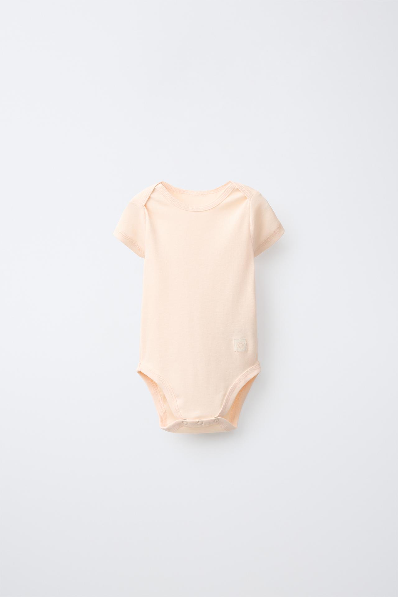 FIVE-PACK SHORT SLEEVE LABEL BODYSUITS — Orange