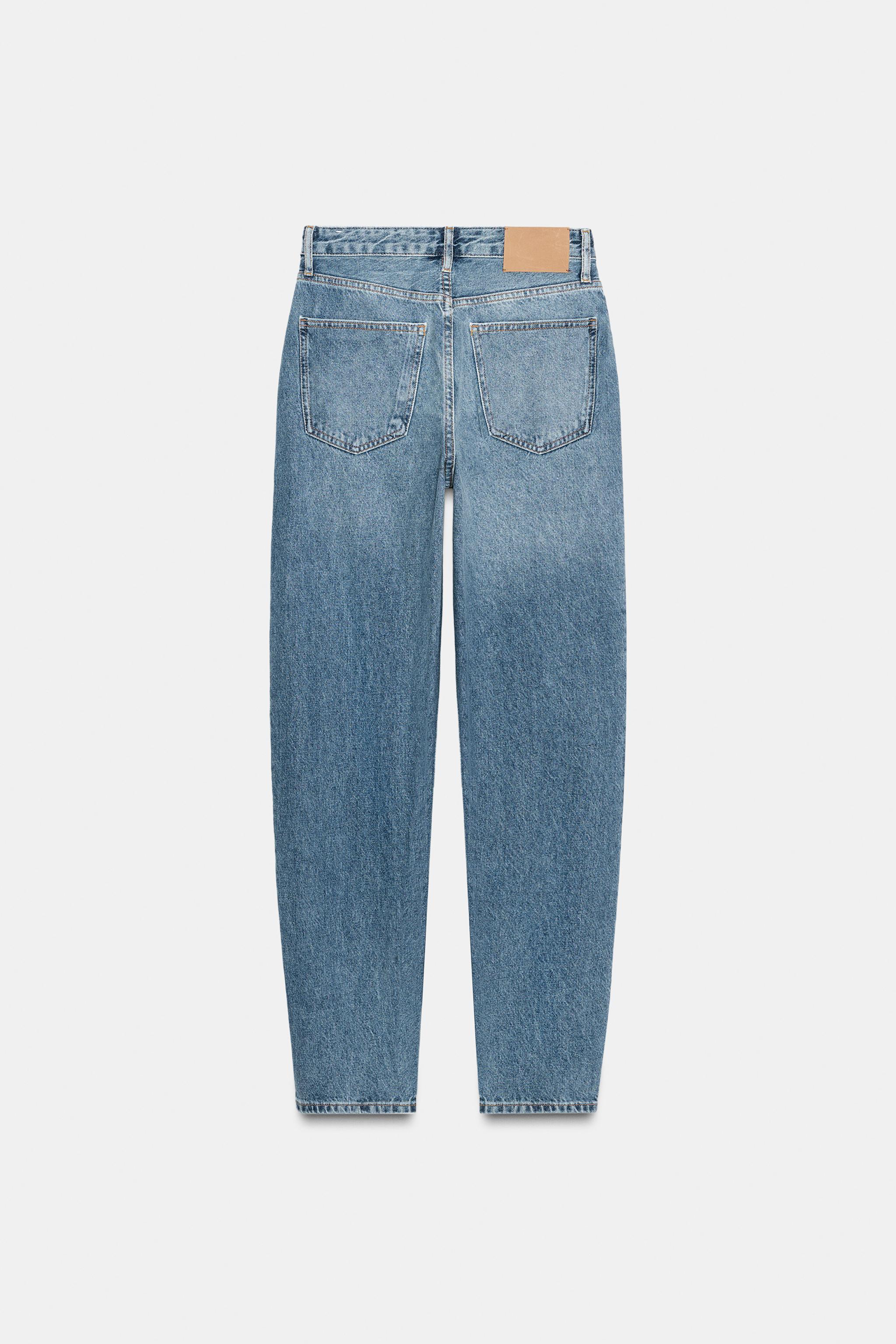 ZW COLLECTION PATCHWORK BARREL JEANS - Blue | ZARA United States
