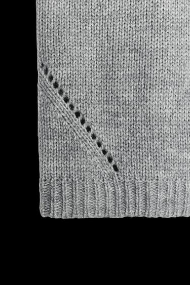 Zara OVERSIZED SHORT SLEEVE KNIT SWEATER - Gray marl