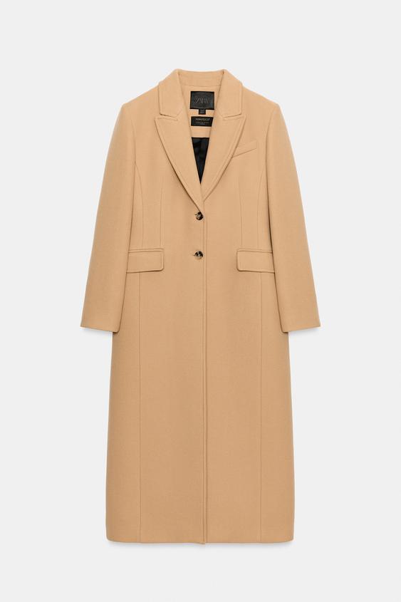 ZW COLLECTION FITTED WOOL BLEND COAT - Light camel by Zara - Image 0