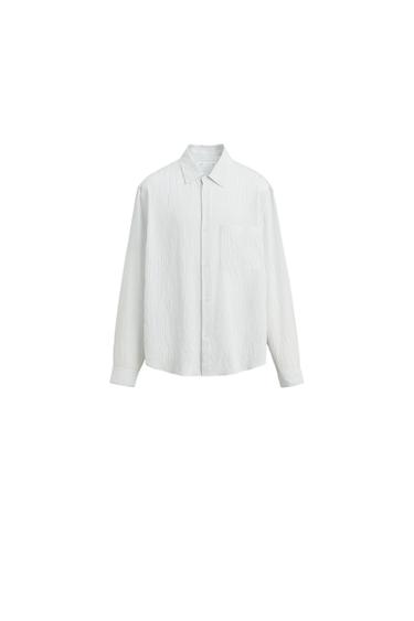 STRIPED VISCOSE BLEND SHIRT