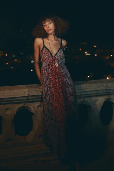 Zara FLORAL PRINT DRESS ZW COLLECTION - Multicolored