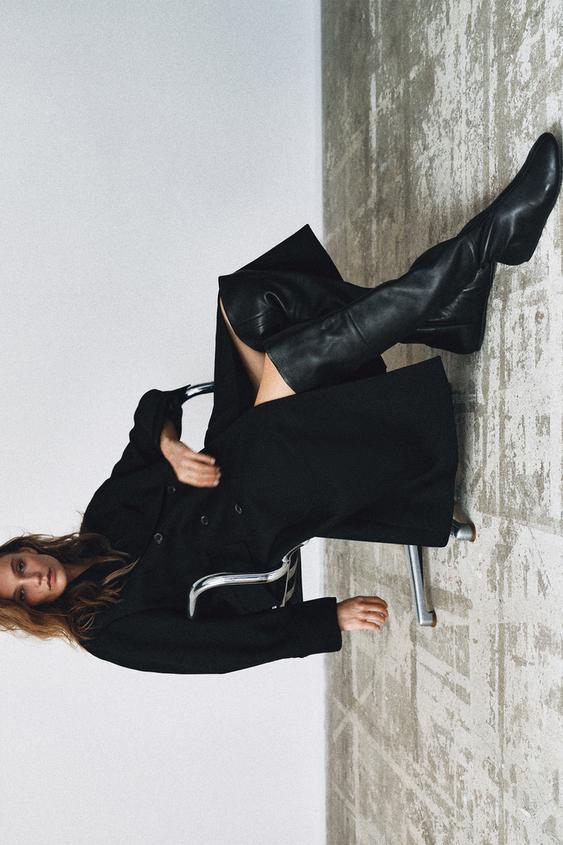 LIMITED EDITION SOFT LEATHER FLAT KNEE-HIGH BOOTS - Black by Zara - Image 0