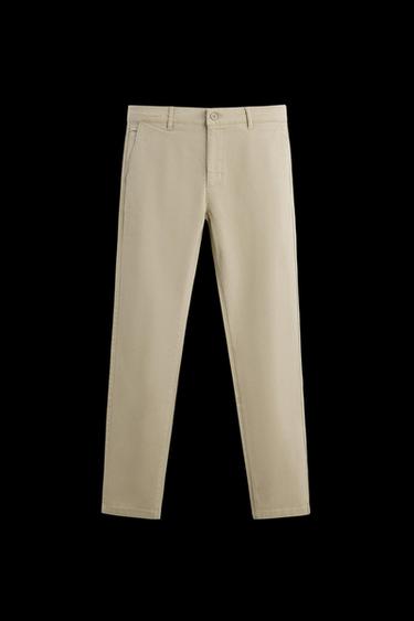 PANTALÓN CHINO SKINNY FIT - Beige de Zara - Imagen 0