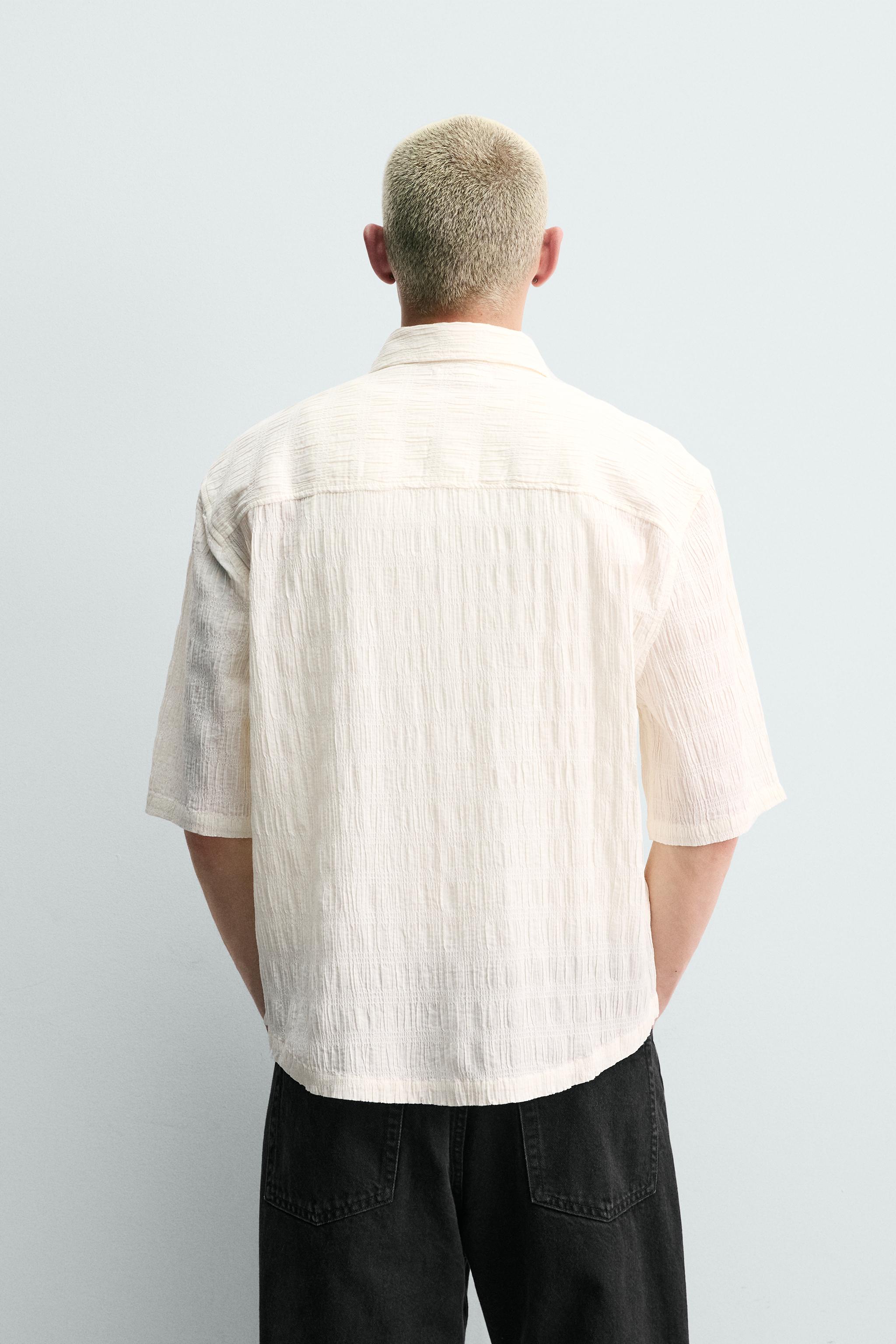 WRINKLED EFFECT RELAXED FIT SHIRT