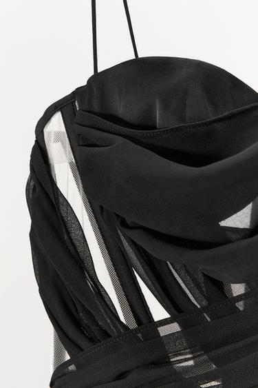 DRAPED COMBINATION CORSET TOP - Black by Zara - Image 5