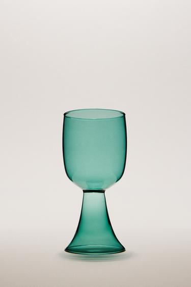 COLOURED BOROSILICATE TALL WINE GLASS X COLLAGERIE - Green by Zara - Image 5