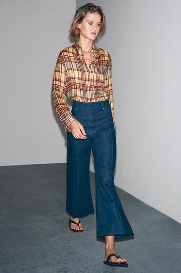 JEANS ZW COLLECTION WIDE LEG TIRO ALTO - Azul de Zara