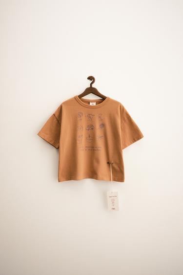 Zara ZARA TIMELESS - ORFAYO © EMBROIDERED T-SHIRT - Brick