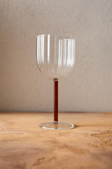 Zara BOROSILICATE GLASS WITH COLORED STEM - Red