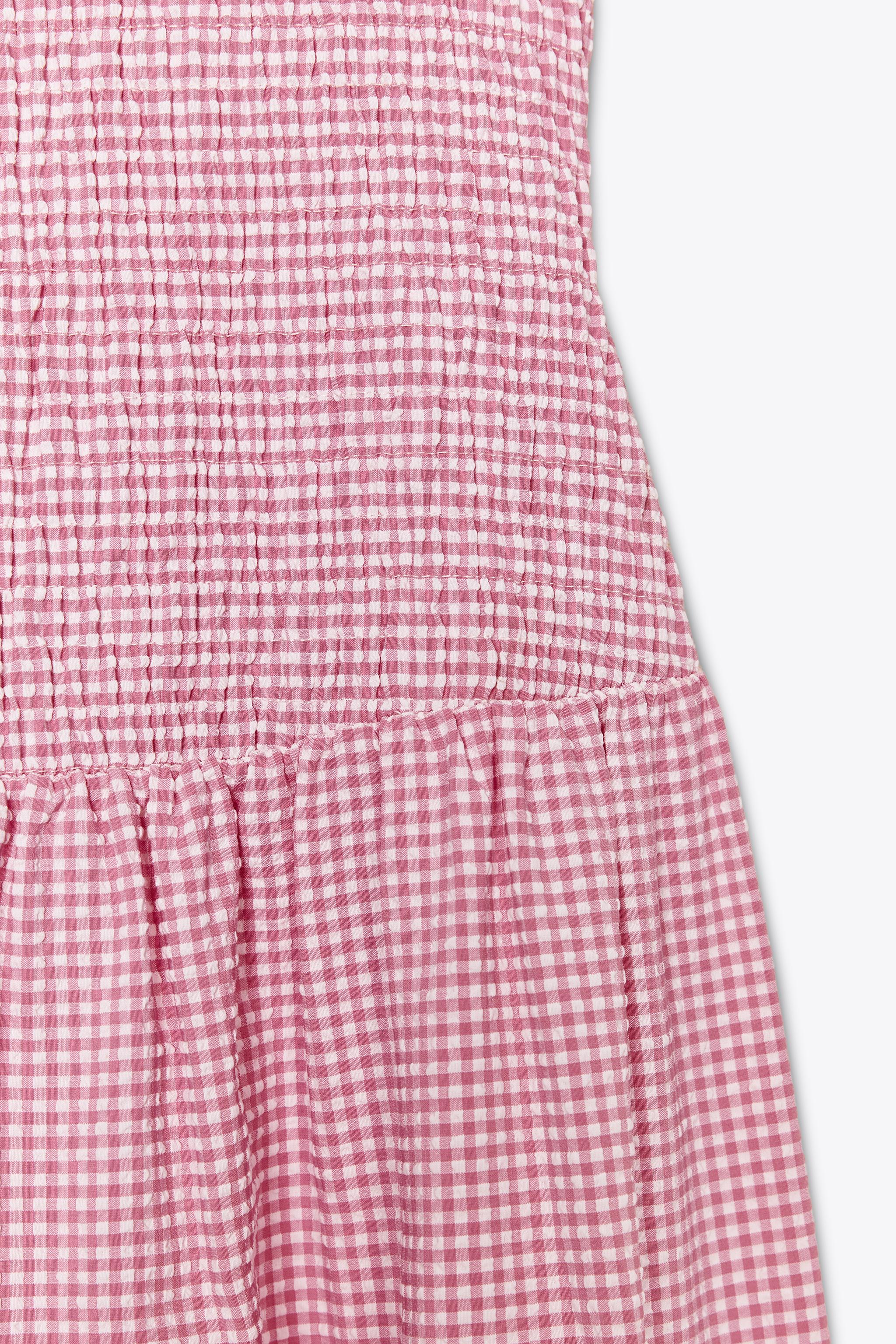 GINGHAM MIDI DRESS - Pink / White | ZARA United States GINGHAM MIDI DRESS - Pink / White | ZARA United States