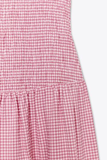 GINGHAM CHECK MIDI DRESS - Pink / White by Zara - Image 8