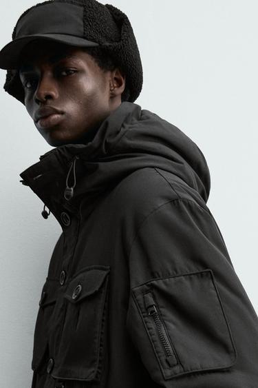 PARKA TÉCNICA ACOLCHADA WATER REPELLENT - Negro de Zara