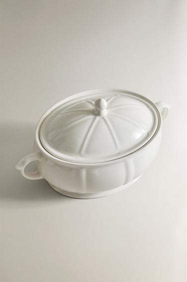 PORCELAIN TUREEN WITH RAISED DESIGN - White by Zara - Image 1
