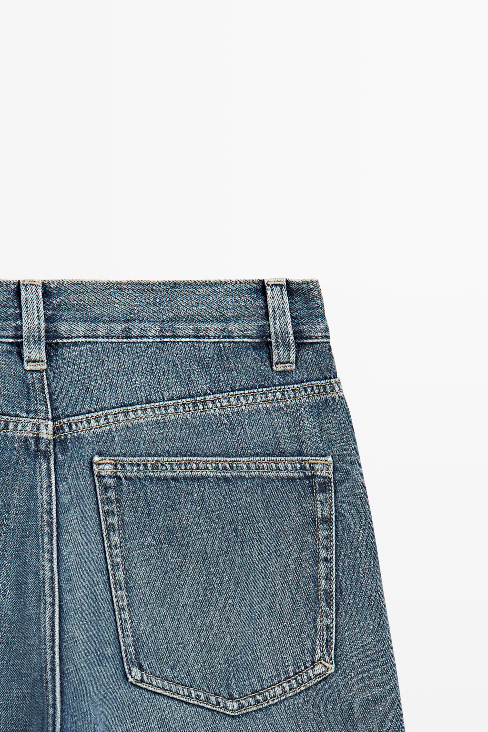 Jean wide leg cropped taille moyenne