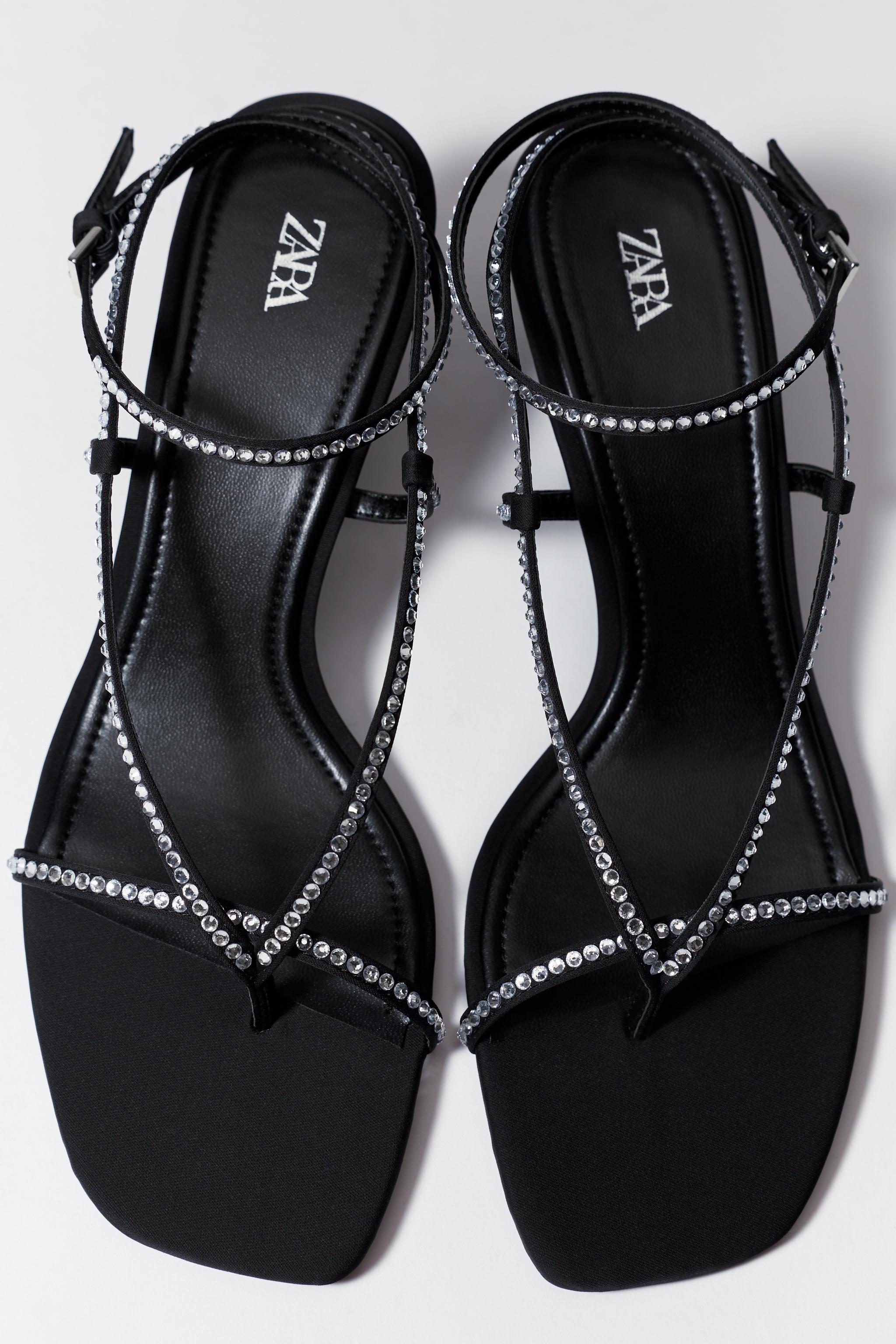 Black strappy heels zara hotsell