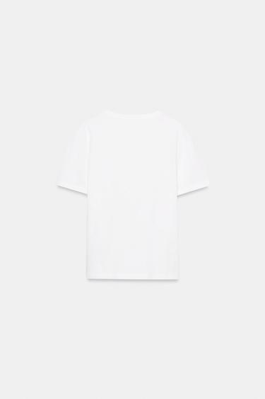 T-SHIRT WITH FRONT BOW - White by Zara - Image 4