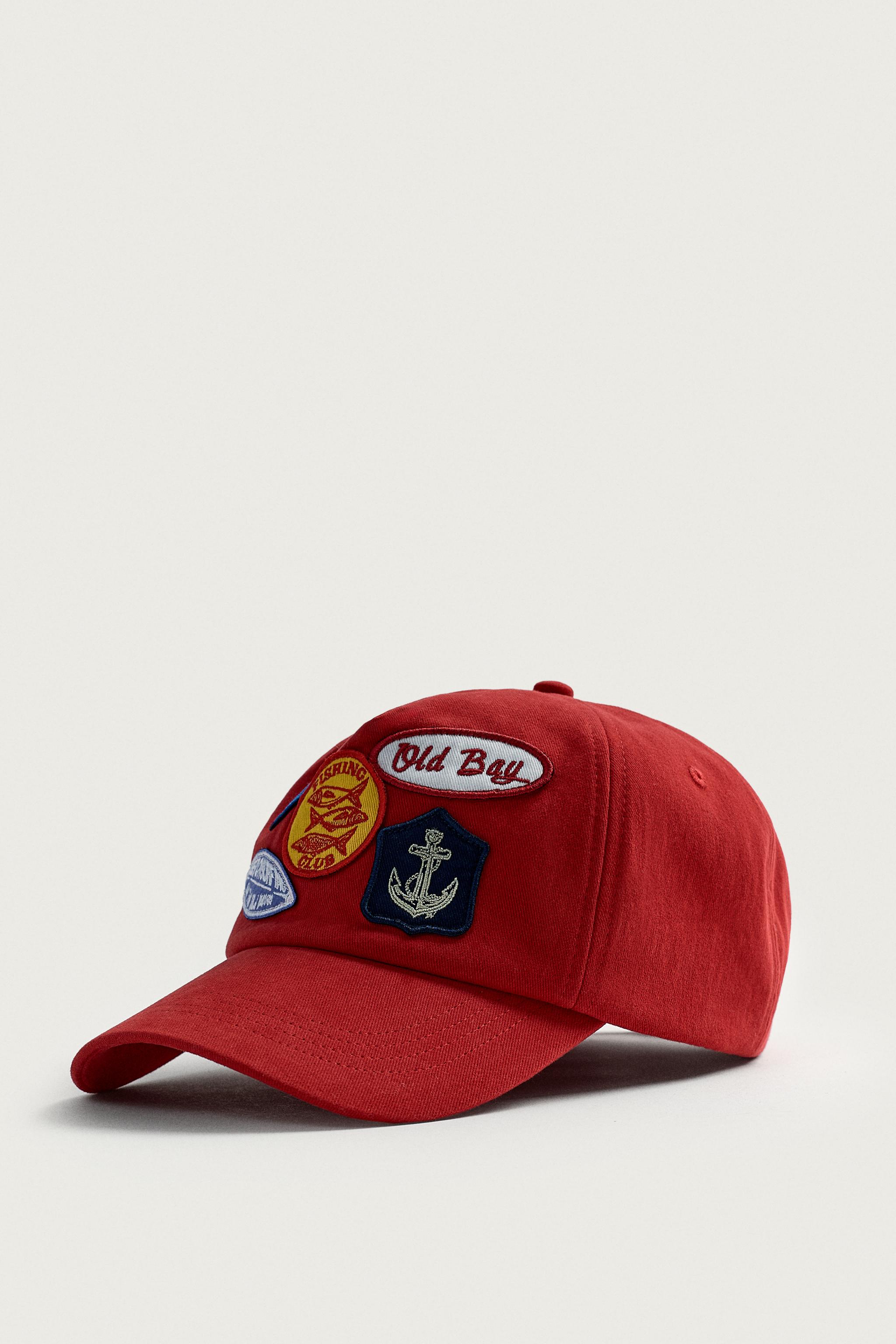 CONTRASTING PATCH CAP — Red